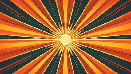 Obraz premium Retro sun burst vintage background. red and orange spiral rays circus illustration. AI generated 