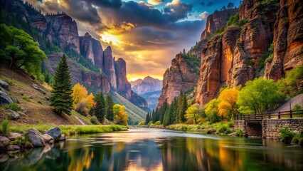Stunning Double Exposure of Gates of Lodore in Colorado, Blending Nature's Beauty with Majestic Landscapes for Captivating Travel and Adventure Photography