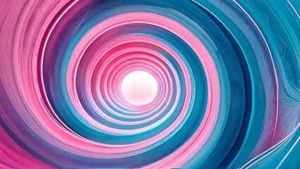 Naklejka premium Abstract Pink and blue Spiral Tunnel. AI generated
