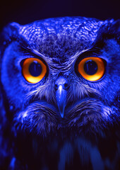 Majestic Owl with Piercing Eyes, The Bold and Dominant Look of a Silent Hunter