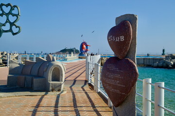Sculptures on Sokcho Beach Breakwater