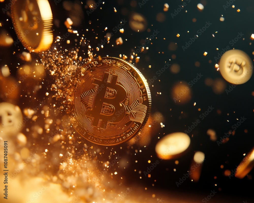 Leinwandbilder a cryptocurrency is a digital or virtual currency secured by cryptography, dynamic scene showcasing 