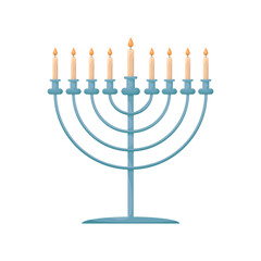 Menorah Traditional Jewish Candle Judaism National element.Menorah icon vector illustration.Happy Hanukkah, Jewish Festival of Lights background for greeting concept.Isolate on white background