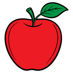 Apple clip art design on plain white transparent isolated background for card, shirt, hoodie, sweatshirt, apparel, card, tag, mug, icon, poster or badge