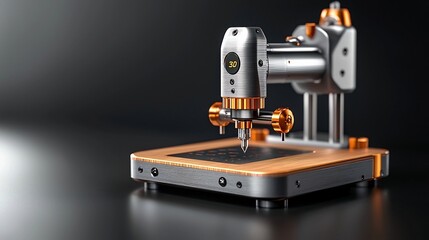 Fototapeta premium A unique and innovative 3D printer constructed from recycled e waste materials