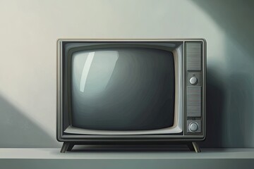 Realistic black television screen on a isolated baskgound. 3d blank TV led monitor