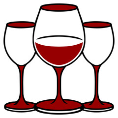 Wine clip art design on plain white transparent isolated background for card, shirt, hoodie, sweatshirt, apparel, tag, mug, icon, poster or badge