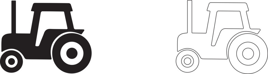 Tractor silhouette. Vector illustration isolated on white background.