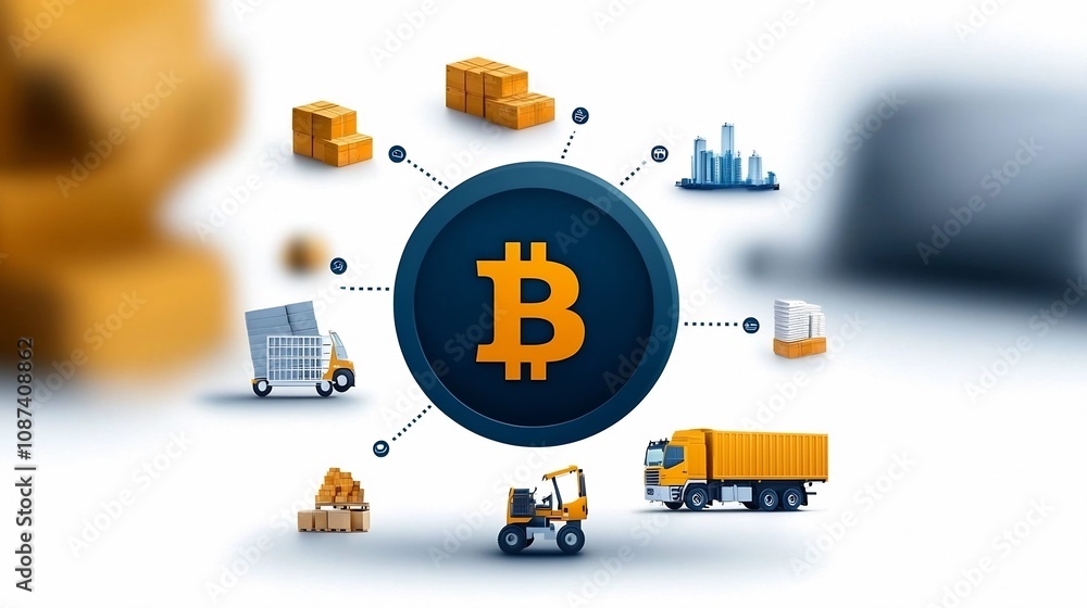 Poster blockchain powered supply chain management streamlining logistics with transparency and integrity