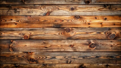 Naklejka premium Rustic Wooden Plank Texture A weathered wood backdrop with rich brown tones and intricate grain patterns, ideal for creating a warm and inviting ambiance.