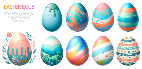 Easter eggs png clipart cutout, High-quality easter egg images transparent background for digital design