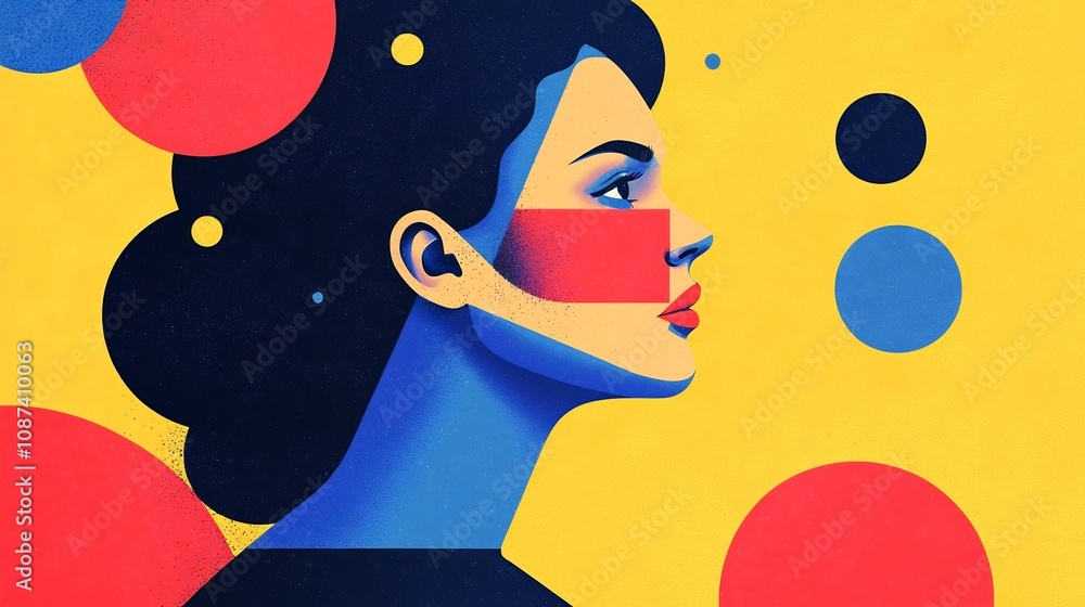 Poster captivating and modern featuring a vibrant composition of abstract geometric shapes bold colors and 