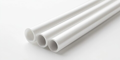 White PVC Pipes Close Up - Plumbing Supplies and Fittings