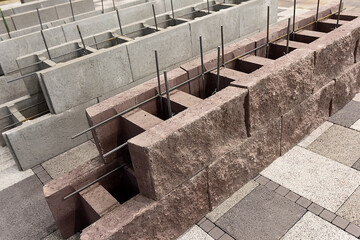 Formwork of modern in the showroom of a close-up