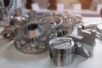 Metal products made by casting techniques close-up
