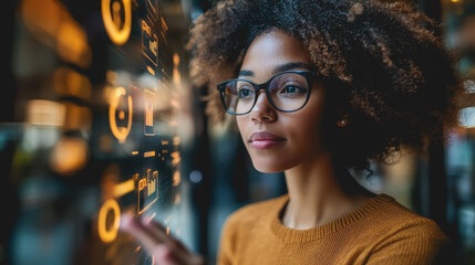 Creative Programmer Engaged in Brainstorming Ideas on a Large Touchscreen Display in a Modern Workspace Environment, Showcasing Innovation and Technology