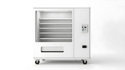 Blank white vending machine mockup, isolated, 3d rendering. Empty automatic vendor.
