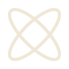 Crossing outline ovals abstract shapes