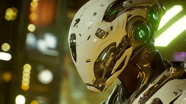 Otherworldly Integration: Vivid Close-Up of Alien Technology in Human Environment with Cinematic Light