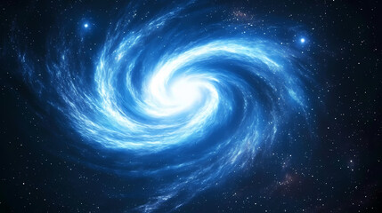 Obraz premium Futuristic blue cosmic swirl vortex in space. Vivid Galaxy Vortex. Illustration