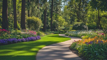 Serene Pathways in a Beautiful Garden Setting