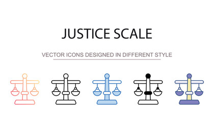 Justice Scale icon design with white background stock illustration