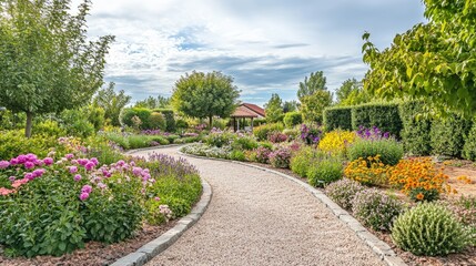 Charming Garden Pathway with Winding Walkway