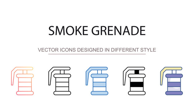 Smoke Grenade icon design with white background stock illustration