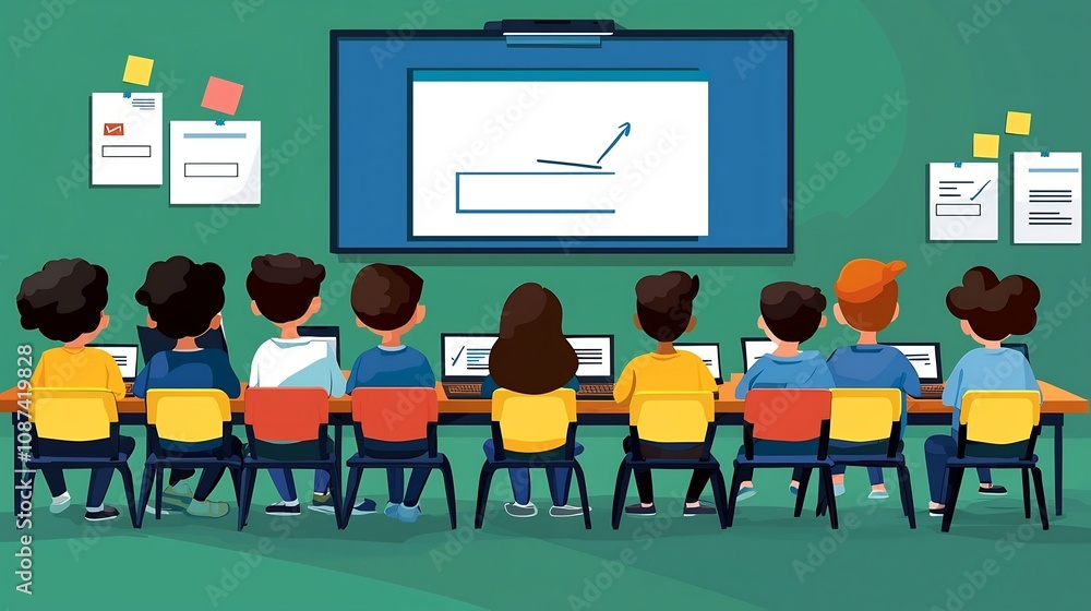 Poster exploring the role of digital devices in enhancing classroom learning and engagement analyzing the b