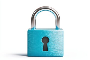 Fototapeta premium Social security funding policy concept. A blue padlock with a metallic shackle, symbolizing security and protection.