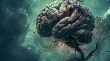 Elderly man in hospital bed, young lady by his side. Futuristic tech in room creates serene vibe.