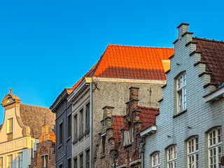 Street view of downtown in Bruges, Belgium