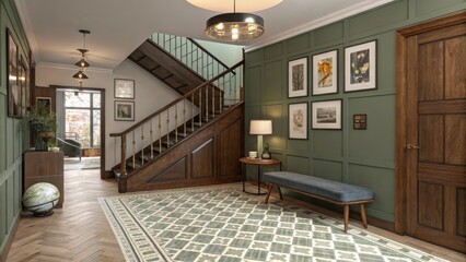 Mid-century Modern Central Passage House Interior Design