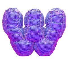 3D Inflated Alphabet Letter W Abstract Design