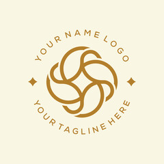 ornament flower beauty fashion and vintage logo design 
