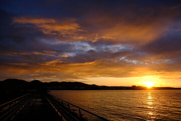 Ibiza sunset on the sea at Sant Antoni