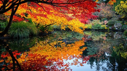 Vibrant Fall Colors at Butchart Gardens View