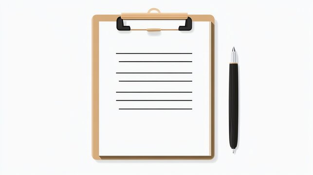 clipboard with pen on white background clip art preview