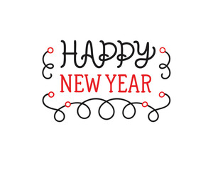 happy new year typhography lettering vector illustration