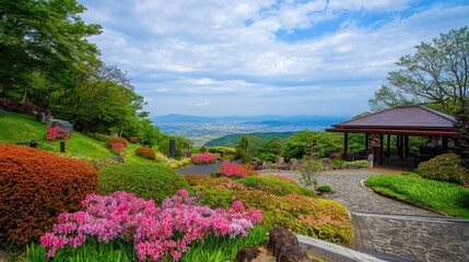 Fototapeta premium Breathtaking Spring Views from Hanadaka Observation Point