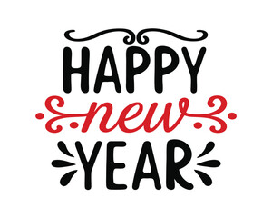 happy new year typhography lettering vector illustration