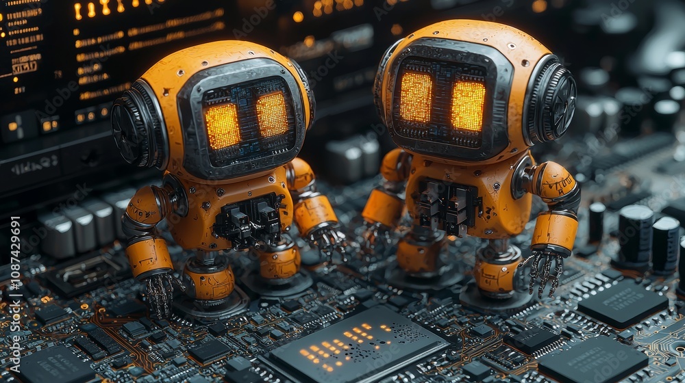 Poster industrial robots with precision technology display