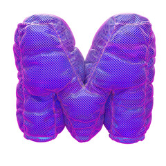 3D Inflated Alphabet Letter M Purple Gradient