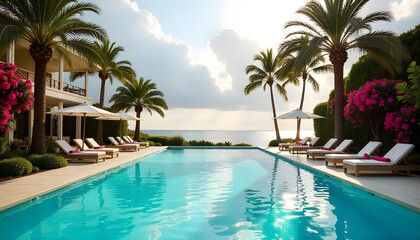 Fototapeta premium swimming pool in the resort