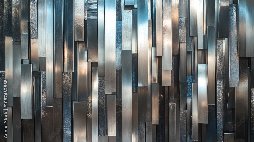 Poster abstract metallic art with unique textures and patterns