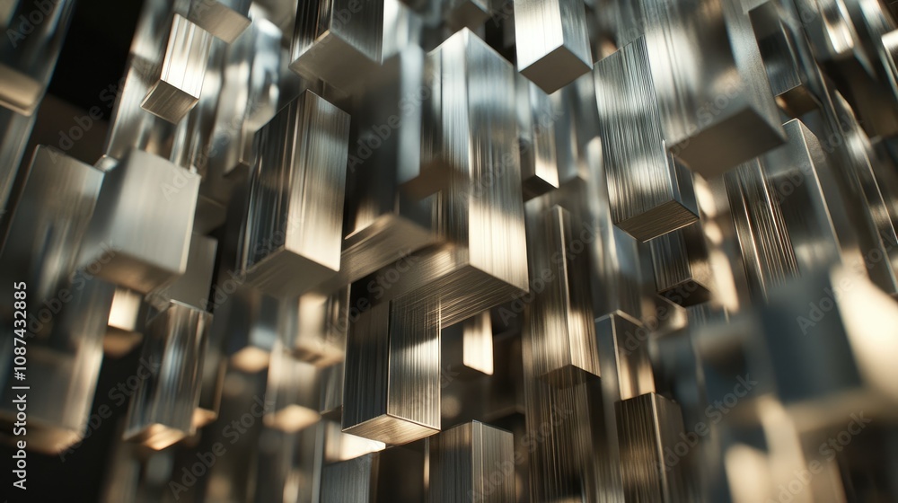 Aufkleber metallic abstract art composition with dynamic elements