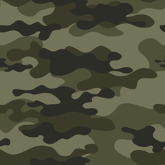 
army camouflage seamless pattern, military uniform texture, classic print