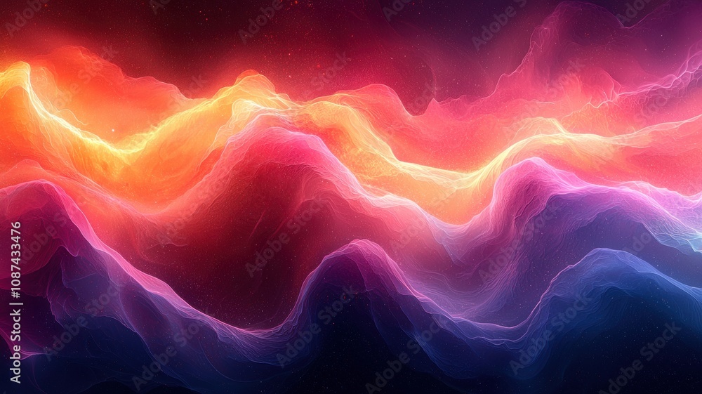 Wall mural dynamic smooth pastel waves blending into each other abstract art digital design vivid environment a