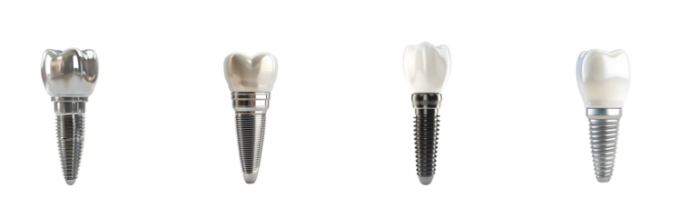 Dental Implant Crowns PNG Collection isolated on transparent background