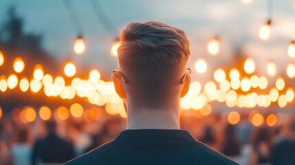 Evening Gala Dinner Fundraiser with Festive Lights